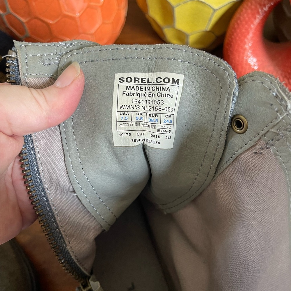 Sorel Major Carly Flat Combat Boots in Graphite and Blue - Picture 8 of 8